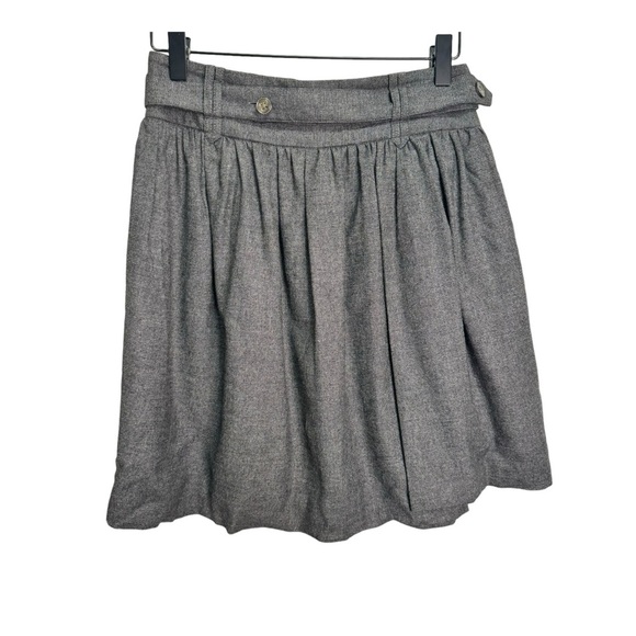 Robert Rodriguez Grey Wool Mini Skirt Attached Belt Size 2 - Picture 1 of 9